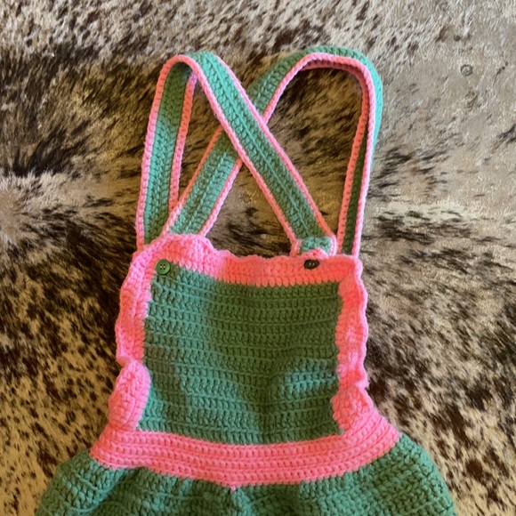 Vintage knitted play suit overalls - Picture 2 of 5